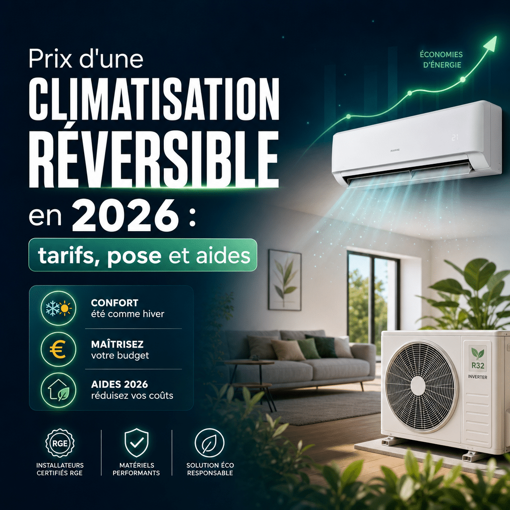 Prix d’une climatisation réversible en 2026 : tarifs, pose et aides