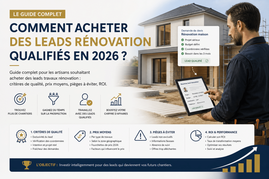 Acheter leads rénovation en 2026 : le guide complet artisan