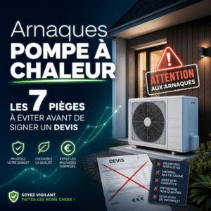 Illustration générée pour l’article : Arnaques pompe à chaleur : les 7 pièges à éviter avant de signer un devis