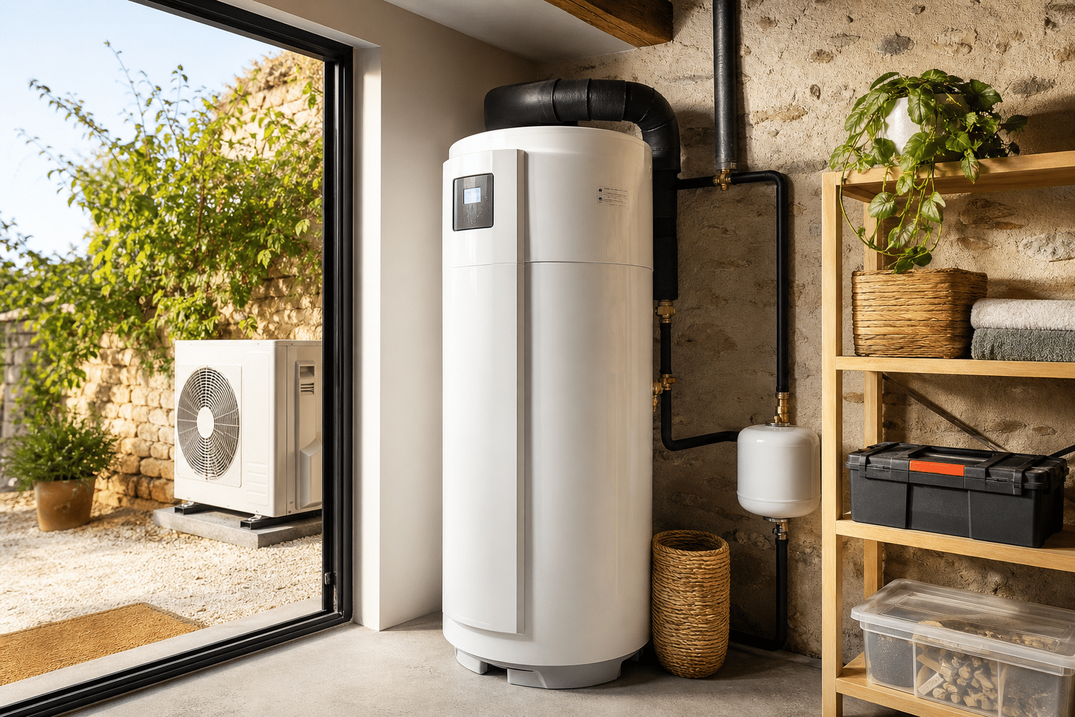 Illustration chauffe-eau thermodynamique prix aides 2026 - guide complet