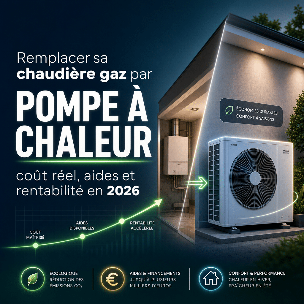 Remplacer sa chaudière gaz par une pompe à chaleur : coût réel, aides et rentabilité en 2026