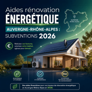 Illustration générée pour l’article : Aides rénovation énergétique Auvergne-Rhône-Alpes : subventions 2026