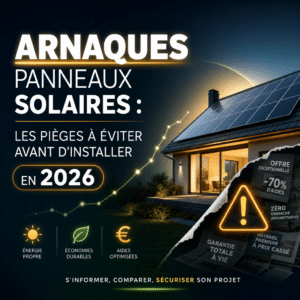 Illustration générée pour l’article : Arnaques panneaux solaires : les pièges à éviter avant d'installer en 2026