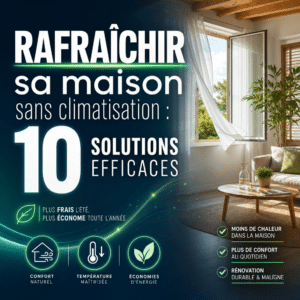 Illustration générée pour l’article : Rafraîchir sa maison sans climatisation : 10 solutions efficaces