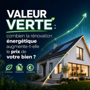 Illustration générée pour l’article : Valeur verte : combien la rénovation énergétique augmente-t-elle le prix de votre bien ?
