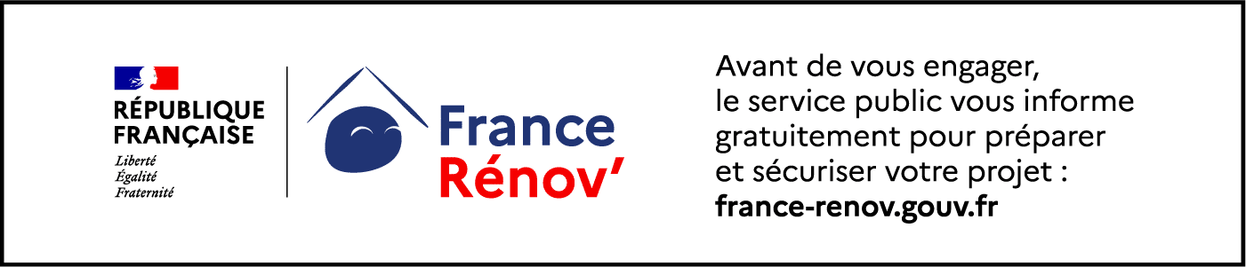 République française – France Rénov'. Avant de vous engager, le service public vous informe gratuitement pour préparer et sécuriser votre projet : france-renov.gouv.fr